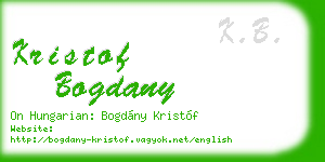 kristof bogdany business card